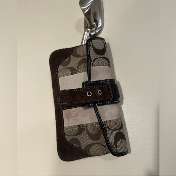 Coach Handbags - Coach Suede and Leather Wristlet